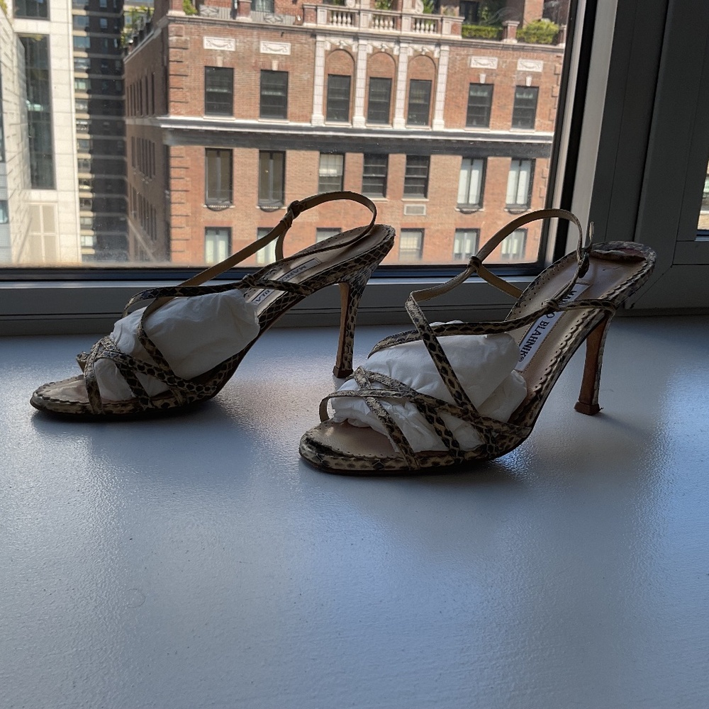 Manolo Blahnik snakeskin sandals